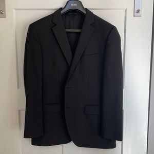 Hugo Boss black pinstripe suit jacket and pants